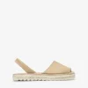 Bosanova Espadrilles | Sandales Plates | Abarcas planas beige en piel con esparto