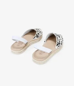Bosanova Espadrilles | Sandales Plates | Abarcas planas en piel de vaca con esparto