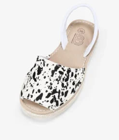 Bosanova Espadrilles | Sandales Plates | Abarcas planas en piel de vaca con esparto