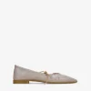 Bosanova Chaussures En Cuir | Ballerines Et Mary Janes | Ballerines en cuir taupe à bout fin et fronces