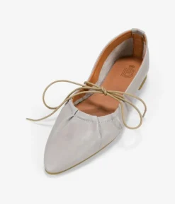 Bosanova Chaussures En Cuir | Ballerines Et Mary Janes | Ballerines en cuir taupe à bout fin et fronces