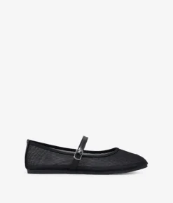 Bosanova Ballerines Et Mary Janes | Ballerines en maille noire avec bride réglable