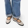 Bosanova Ballerines Et Mary Janes | Ballerines en toile beige avec bride sur le cou-de-pied