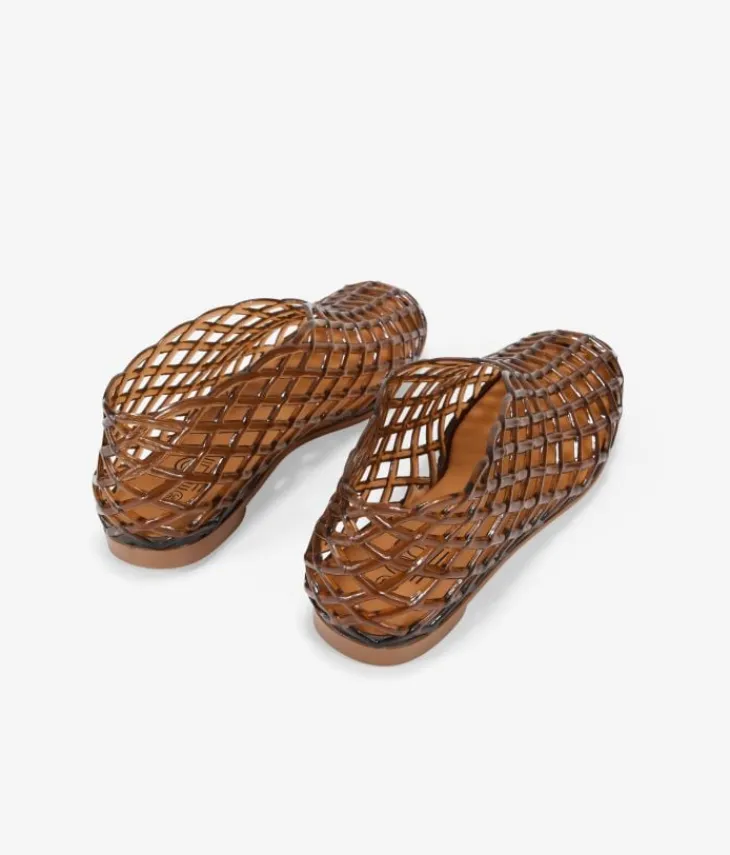 Bosanova Tongs | Ballerines Et Mary Janes | Ballerines marron avec maille en caoutchouc
