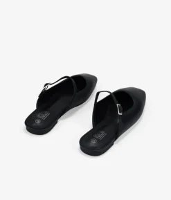Bosanova Ballerines Et Mary Janes | Ballerines noires à bout ouvert avec bride et boucle