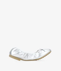 Bosanova Ballerines Et Mary Janes | Ballerines plates argentées avec noeud