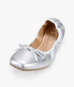 Bosanova Ballerines Et Mary Janes | Ballerines plates argentées avec noeud