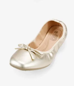 Bosanova Ballerines Et Mary Janes | Ballerines plates dorées avec noeud