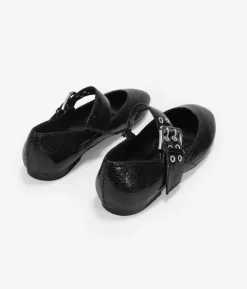 Bosanova Ballerines Et Mary Janes | Ballerines plates noires avec bride et boucle