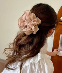 Femme Bosanova Accessoires Pour Cheveux | Barrette à cheveux fleur en tissu beige