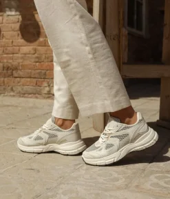 Bosanova Baskets À Plateforme | Baskets beiges avec filet et lacets