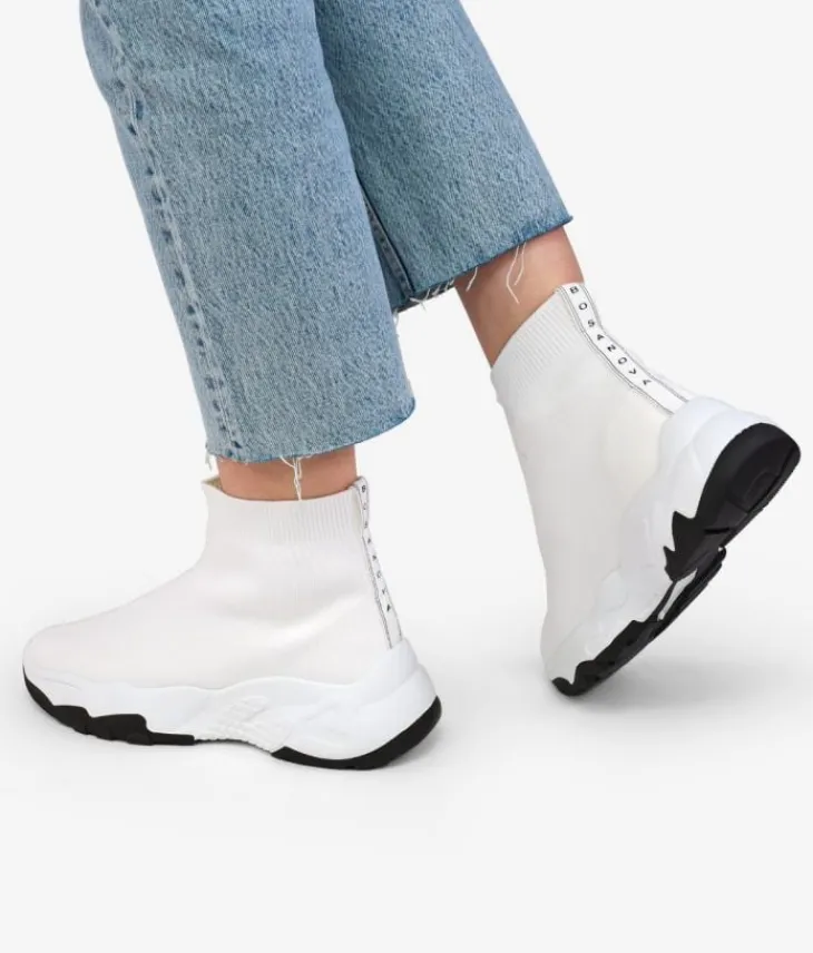 Bosanova Baskets À Plateforme | Baskets Toile | Baskets blanches façon chaussettes