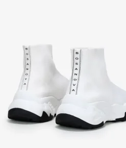 Bosanova Baskets À Plateforme | Baskets Toile | Baskets blanches façon chaussettes