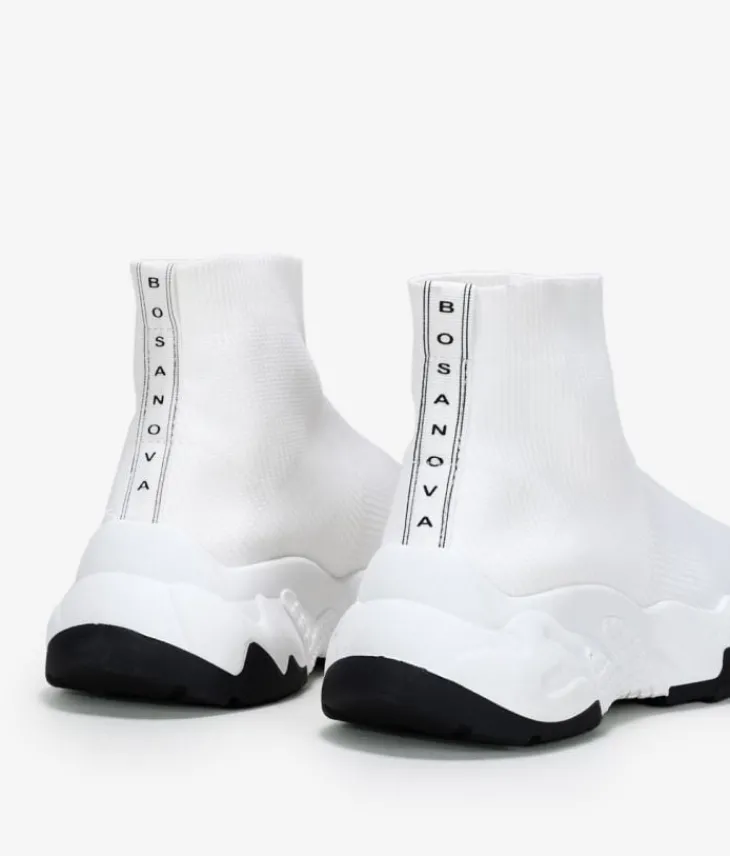 Bosanova Baskets À Plateforme | Baskets Toile | Baskets blanches façon chaussettes