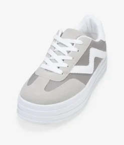 Bosanova Baskets À Plateforme | Baskets plateforme en cuir blanc à lacets