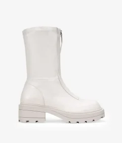 Bosanova Bottes Semelles Track | Beige ankle boots with zipper