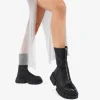 Bosanova Bottes Semelles Track | Bottes De Plateforme | Black boots with zipper and platform