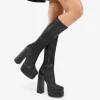 Bosanova Bottes De Plateforme | Bottes À Talons | Black XXL heel boots