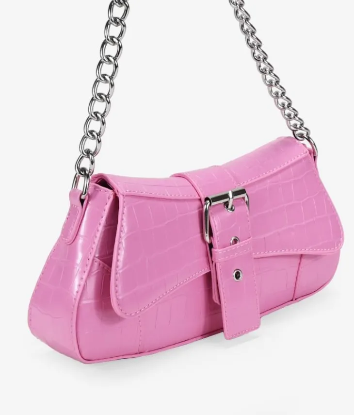 Bosanova Sacs Porté Épaule | Petits Sacs | Bolso de hombro rosa con cadena