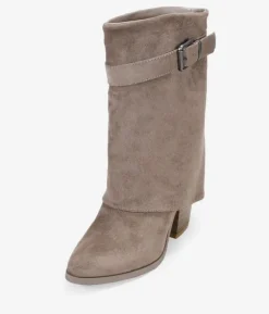 Bosanova Bottes À Talons | Bottes Cowboy | Boots à talons taupe avec guêtre