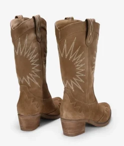 Bosanova Bottes Cowboy | Chaussures En Cuir | Bottes de cowboy en cuir taupe