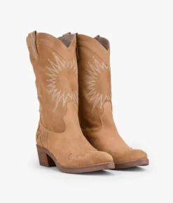 Bosanova Bottes Cowboy | Chaussures En Cuir | Bottes de cowboy fendues en cuir sable