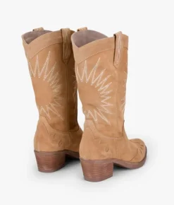 Bosanova Bottes Cowboy | Chaussures En Cuir | Bottes de cowboy fendues en cuir sable