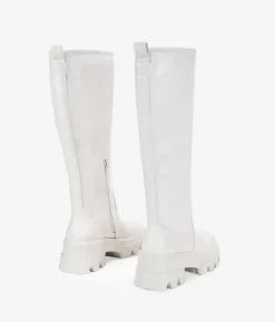 Bosanova Bottes Semelles Track | Bottes Hautes | Bottes hautes à plateforme beiges