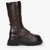 Bosanova Bottes Semelles Track | Bottes Militaires | Bottes hautes marron à lacets