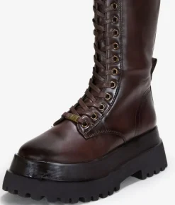 Bosanova Bottes Semelles Track | Bottes Militaires | Bottes hautes marron à lacets