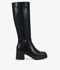 Bosanova Bottes À Talons | Bottes Hautes | Bottes hautes noires à talon et fermeture éclair