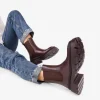 Bosanova Bottes Semelles Track | Bottines Chelsea | Bottes marron avec élastiques
