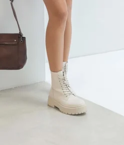 Bosanova Bottes Militaires | Bottes De Plateforme | Bottes militaires beiges à plateforme
