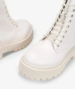 Bosanova Bottes Militaires | Bottes De Plateforme | Bottes militaires beiges à plateforme