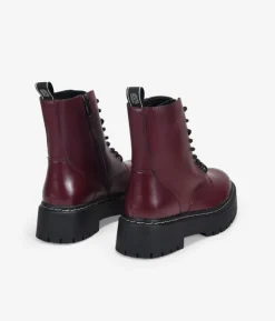 Bosanova Bottes Militaires | Bottes De Plateforme | Bottes militaires bordeaux à plateforme