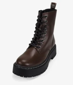 Bosanova Bottes Militaires | Bottes De Plateforme | Bottes militaires marron avec plateforme
