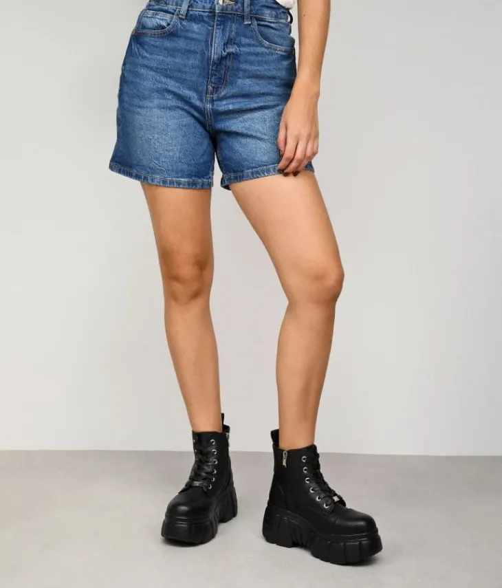 Bosanova Bottes Semelles Track | Bottes Militaires | Bottes militaires noires avec plateforme