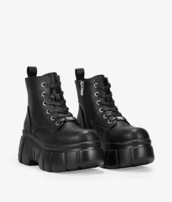 Bosanova Bottes Semelles Track | Bottes Militaires | Bottes militaires noires avec plateforme