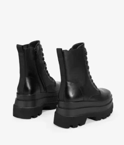 Bosanova Bottes Militaires | Bottes De Plateforme | Bottes militaires noires à bout carré et plateforme XL