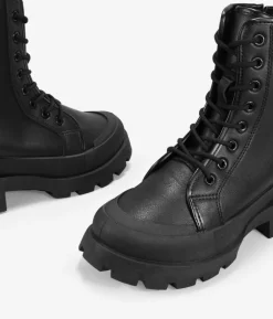 Bosanova Bottes Militaires | Bottes militaires noires avec lacets et fermeture éclair
