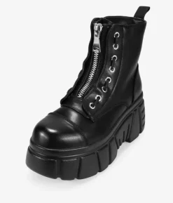 Bosanova Bottes Semelles Track | Bottes Militaires | Bottes militaires noires avec fermeture éclair