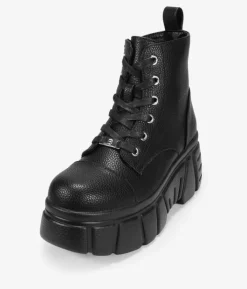 Bosanova Bottes Semelles Track | Bottes Militaires | Bottes militaires noires avec plateforme