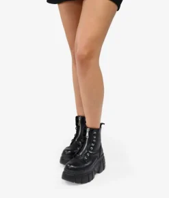 Bosanova Bottes Semelles Track | Bottes Militaires | Bottes militaires noires avec fermeture éclair