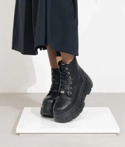 Bosanova Bottes Semelles Track | Bottes Militaires | Bottes militaires noires avec plateforme