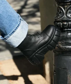 Bosanova Bottes Semelles Track | Bottes Militaires | Bottes militaires noires avec plateforme