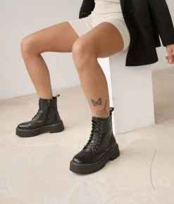 Bosanova Bottes Militaires | Bottes De Plateforme | Bottes militaires plateformes noires