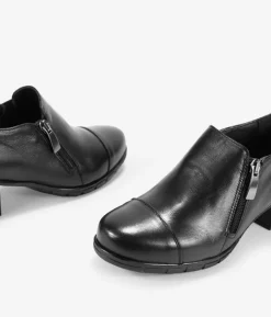 Bosanova Bottes À Talons | Bottines à talon en cuir noir