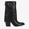 Bosanova Bottes À Talons | Bottes Cowboy | Bottines à talons noires avec guêtre