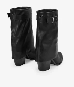 Bosanova Bottes À Talons | Bottes Cowboy | Bottines à talons noires avec guêtre