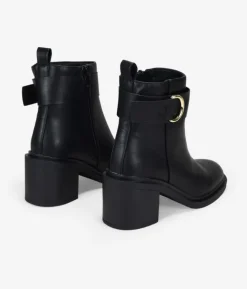 Bosanova Bottes À Talons | Bottines à talons noires avec métal décoratif